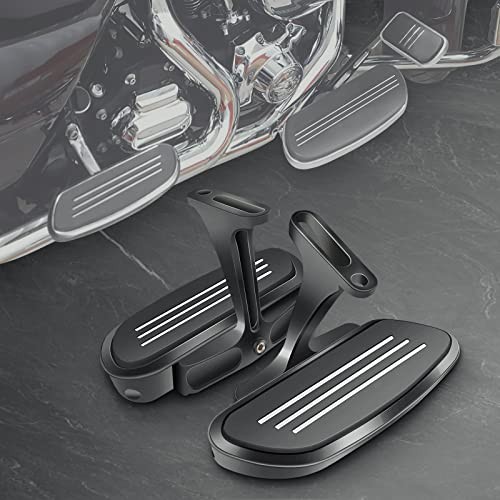 Motorcycle Passenger Floorboards – Black Streamline Footboards With Mount black