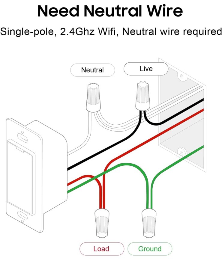 Ampai HomeKit Smart Switch Connects via NFC Tap, Easy Setup, 2.4G WiFi