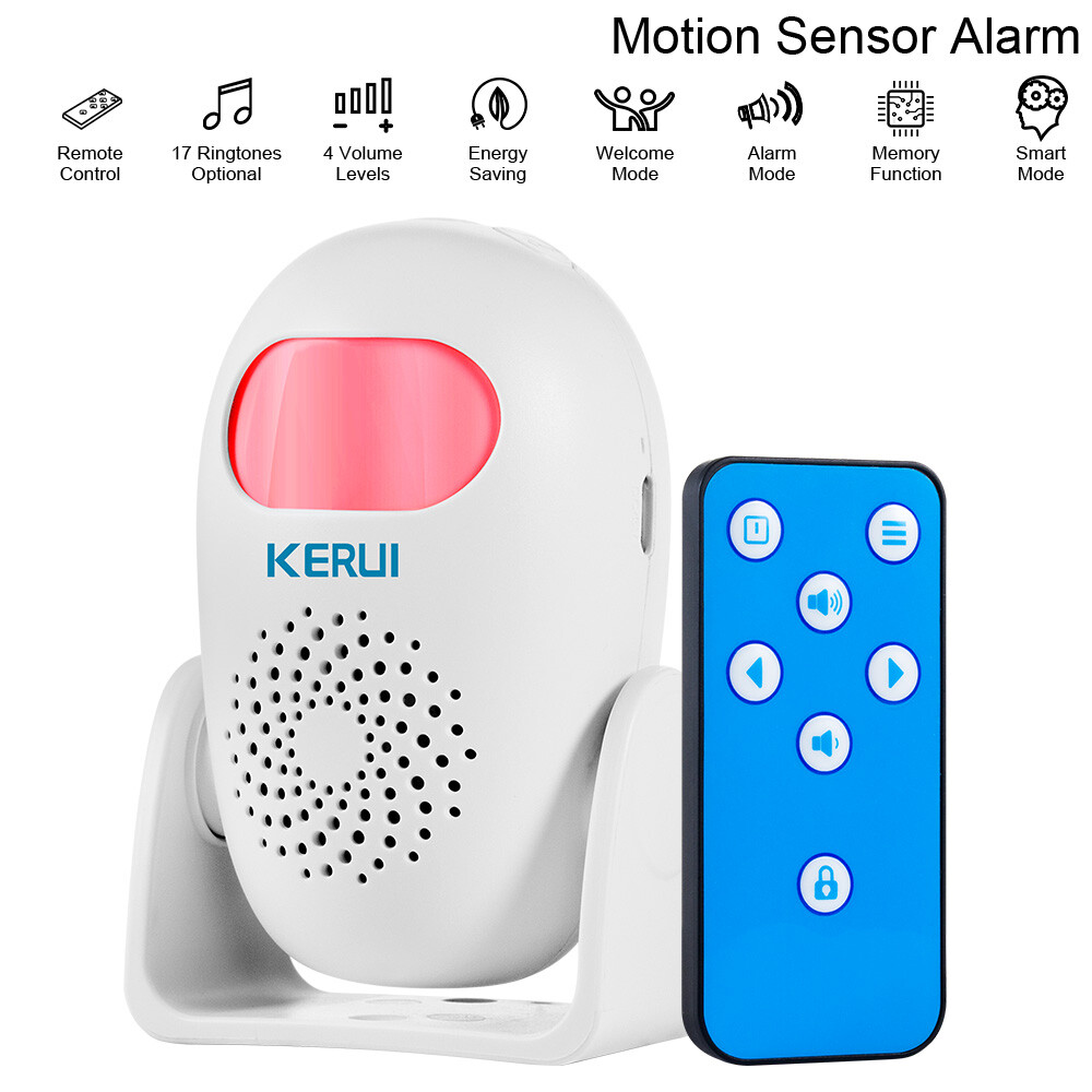 Wireless Infrared Motion Sensor 100dB Loud Alarm Anti-theft Detector with Remote