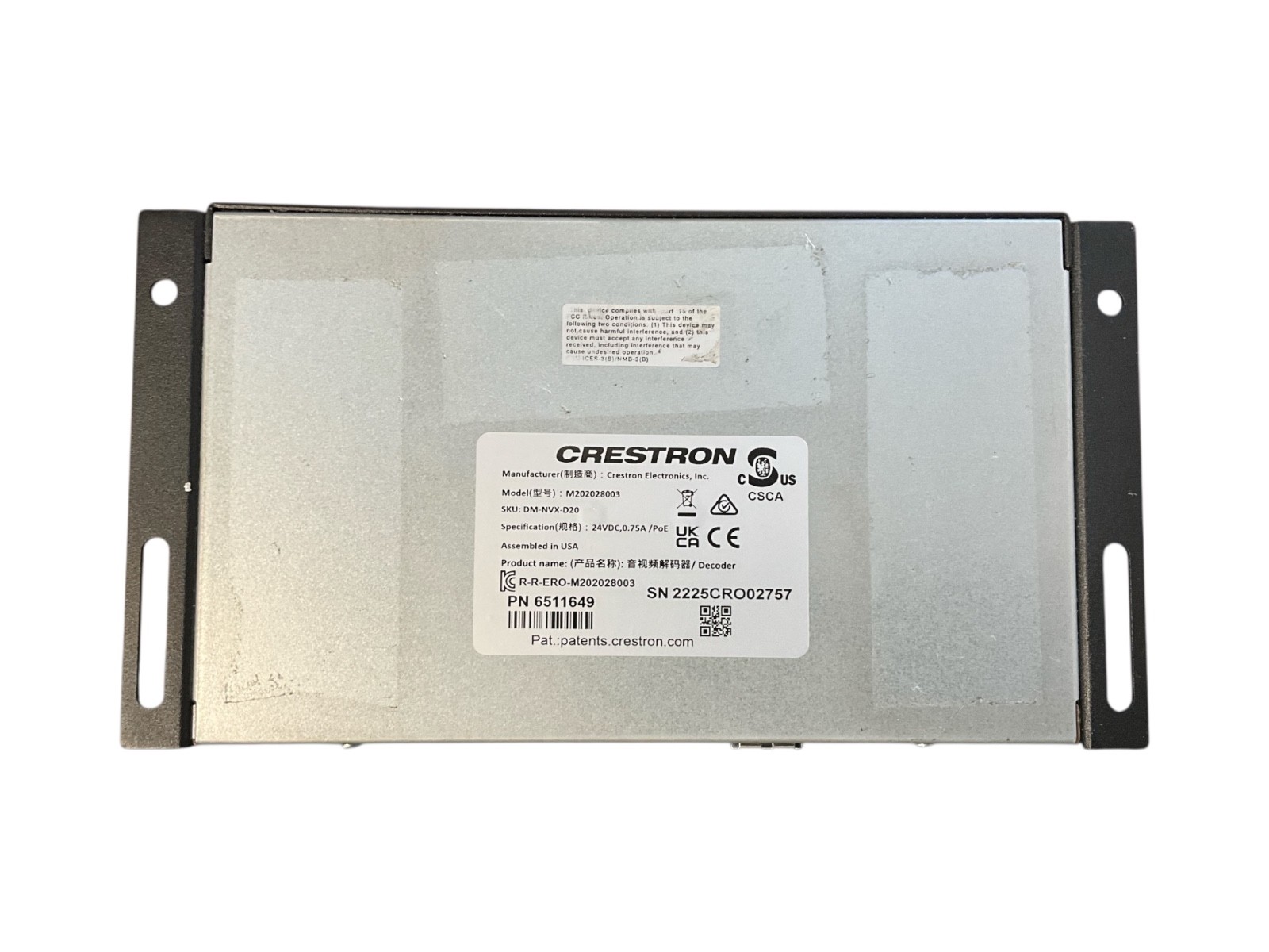 Crestron DM-NVX-D20 4k Network Streaming Encoder/decoder