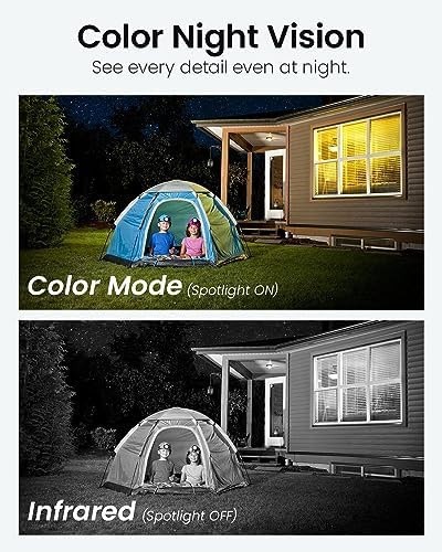 DEKCO 2K Outdoor WiFi Security Camera, Plug-in Pan-Tilt Dome | App viewing, m…