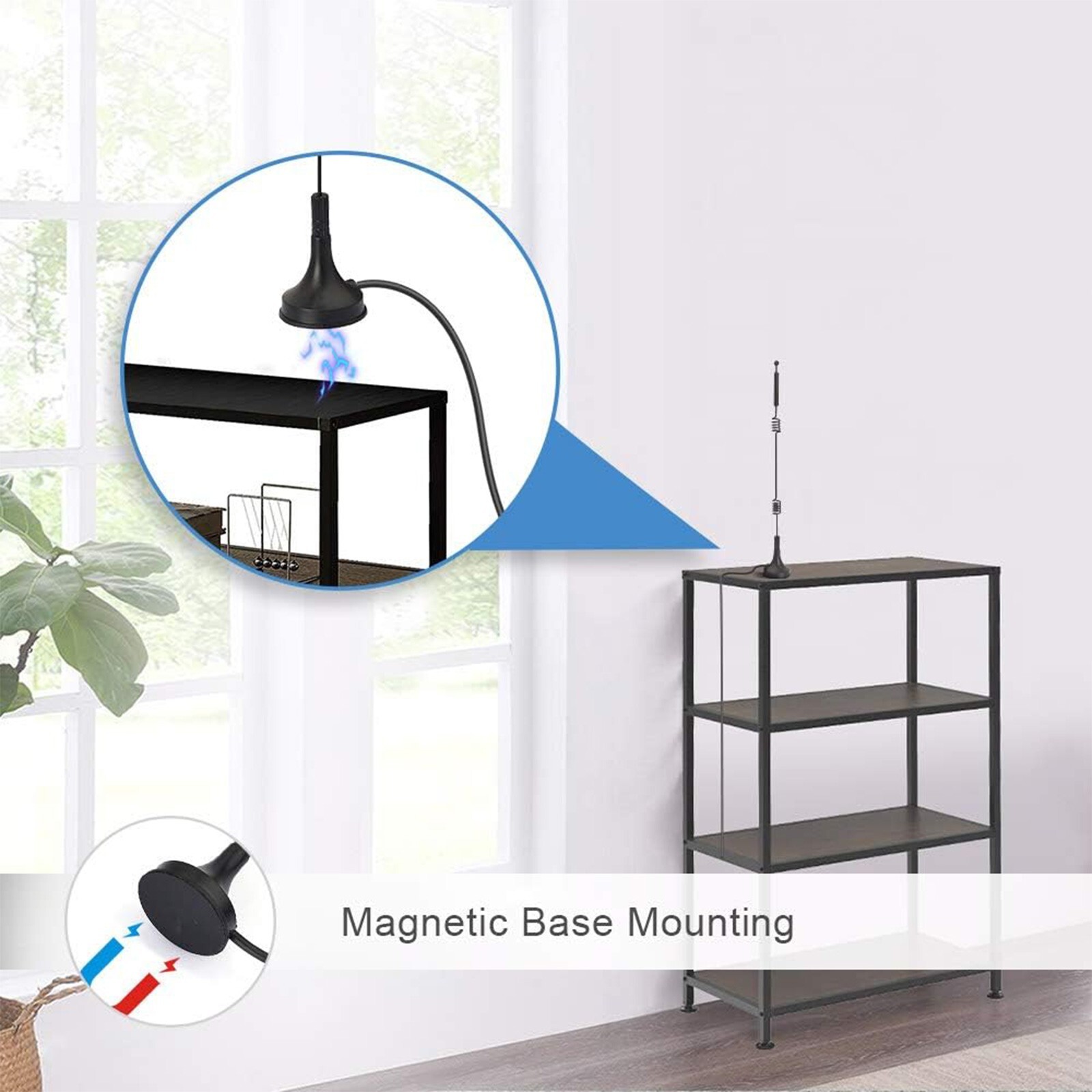 Wi-fi Booster HD Wireless Camera Antenna with Magnetic Stand Base RP-SMA Male 1p