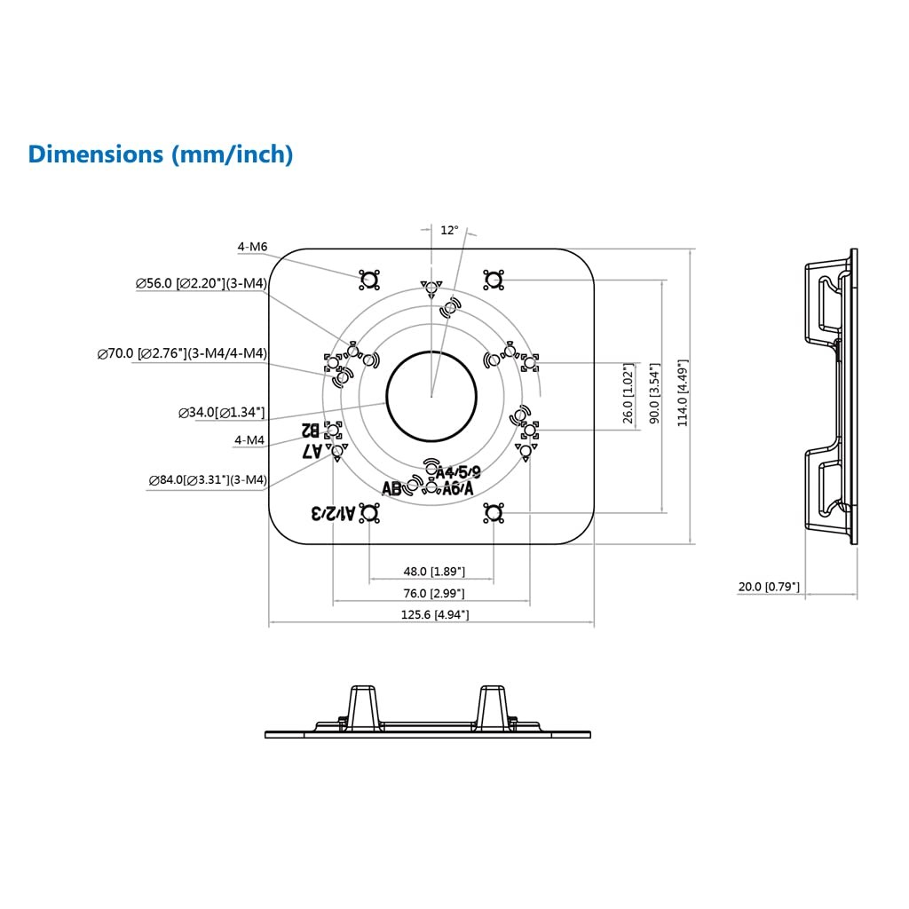 PFA152E Pole Mount Bracket For Dahua IP CVI Camera White 1 Pack