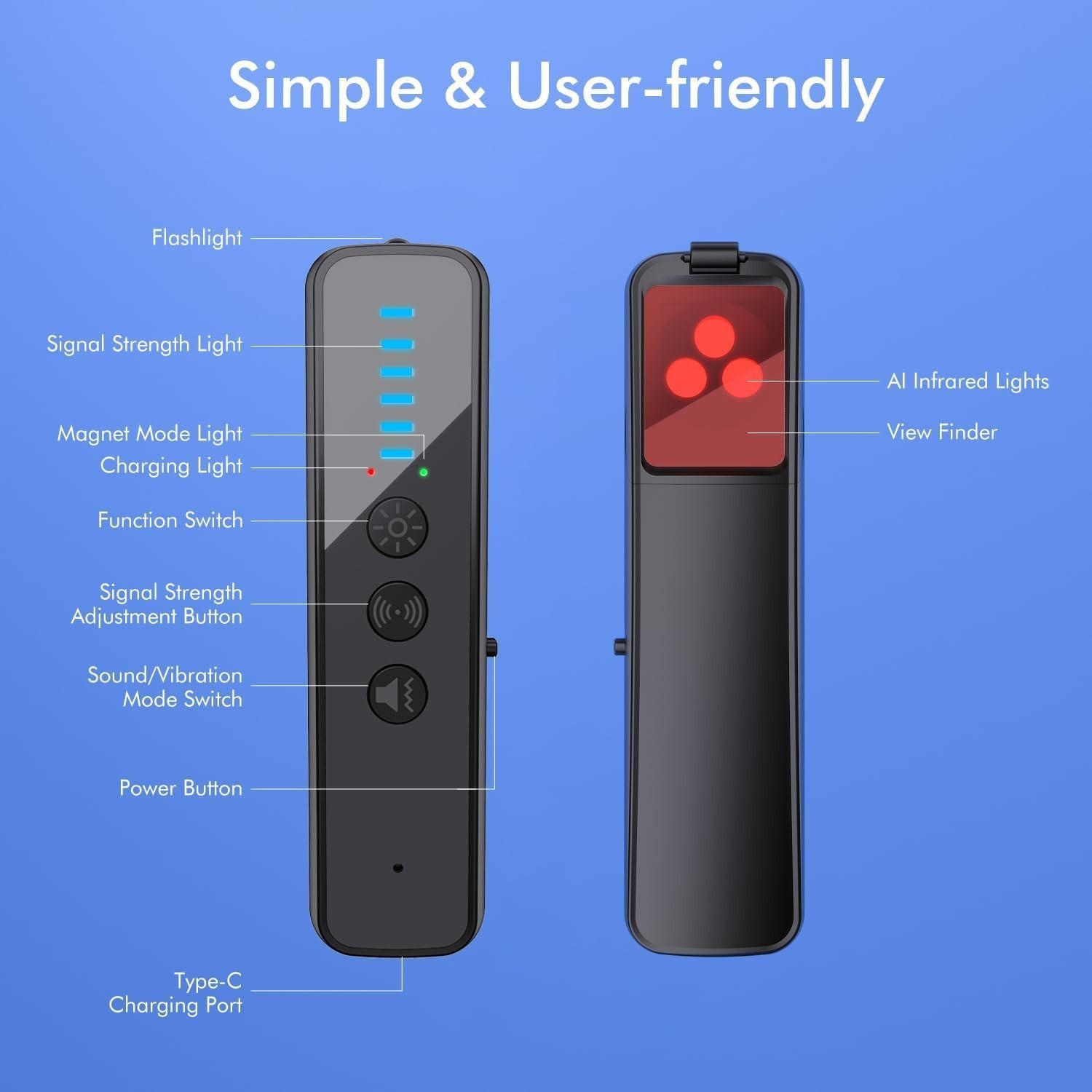 Upgraded Portable RF Signal Scanner – Hidden Camera & Bug Detector for Privacy