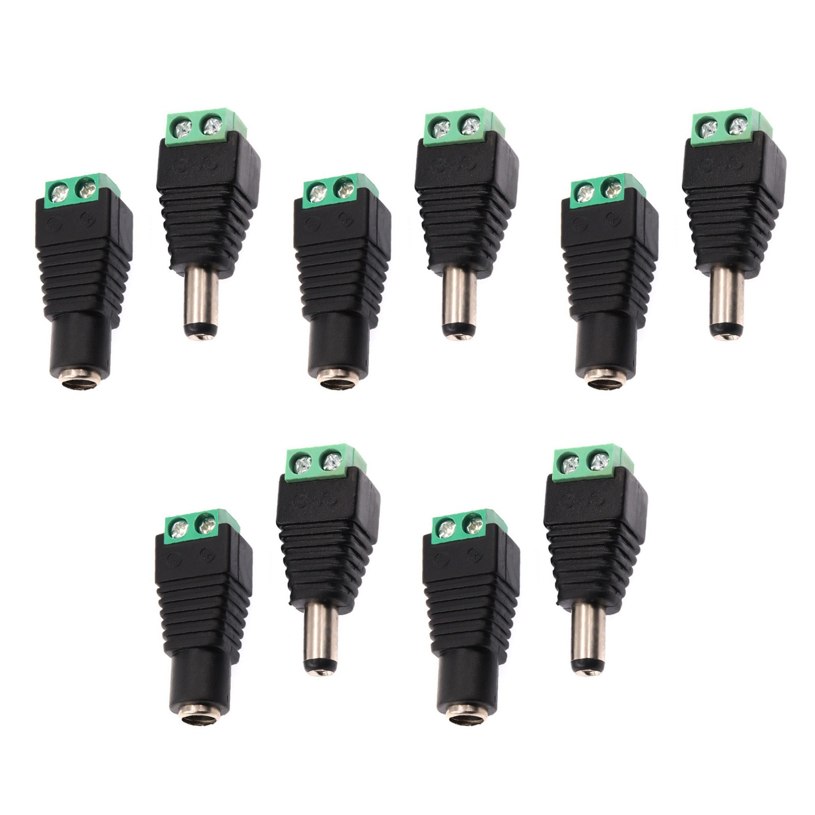 DC Power Plug Male Female Jack Connector 2.1 x 5.5mm Adapter CCTV Video 10PCS
