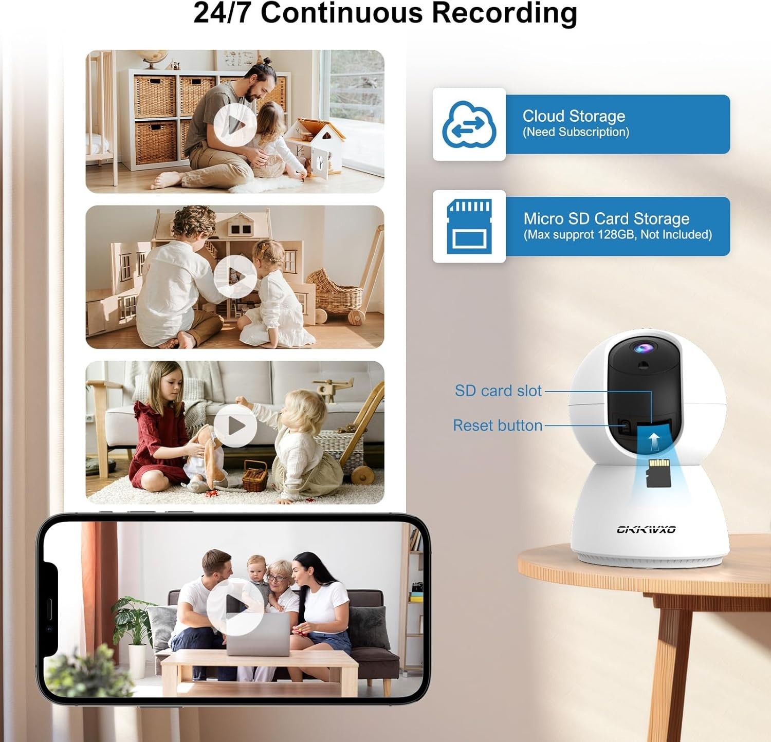 Incredible 2.4/5GHz Wi-Fi Indoor Camera – Ideal for Pet & Baby Monitoring