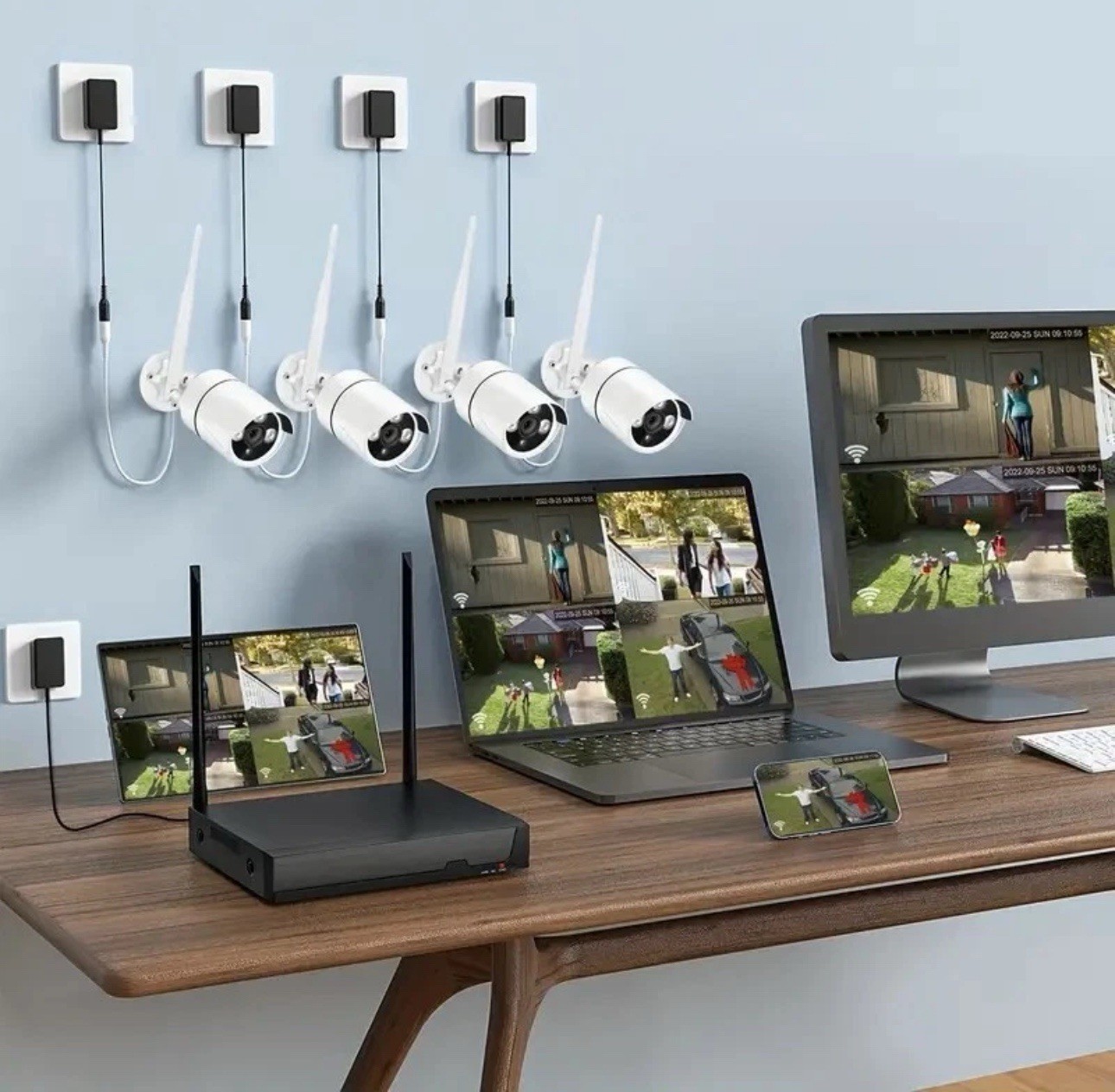 10CH NVR 5MP System, 8×3MP Cameras, 3TB HDD, Night Vision, Motion Detection, App