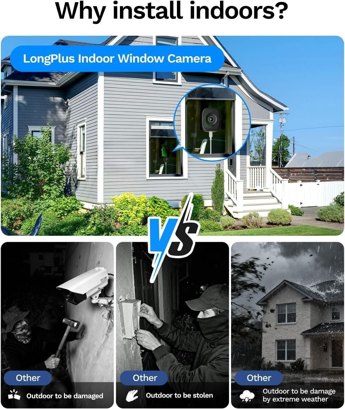 5MP 3K Window Camera 2 Pack, 5G & 2.4Ghz Wifi Window Cameras for Home Security