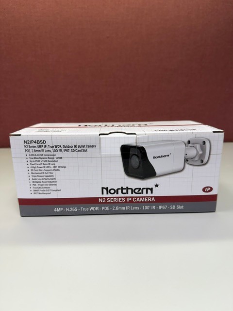 Northern 4MP, 2.8mm, 100’ IR, SD CARD SLOT Bullet Camera-#N2IP4BSD