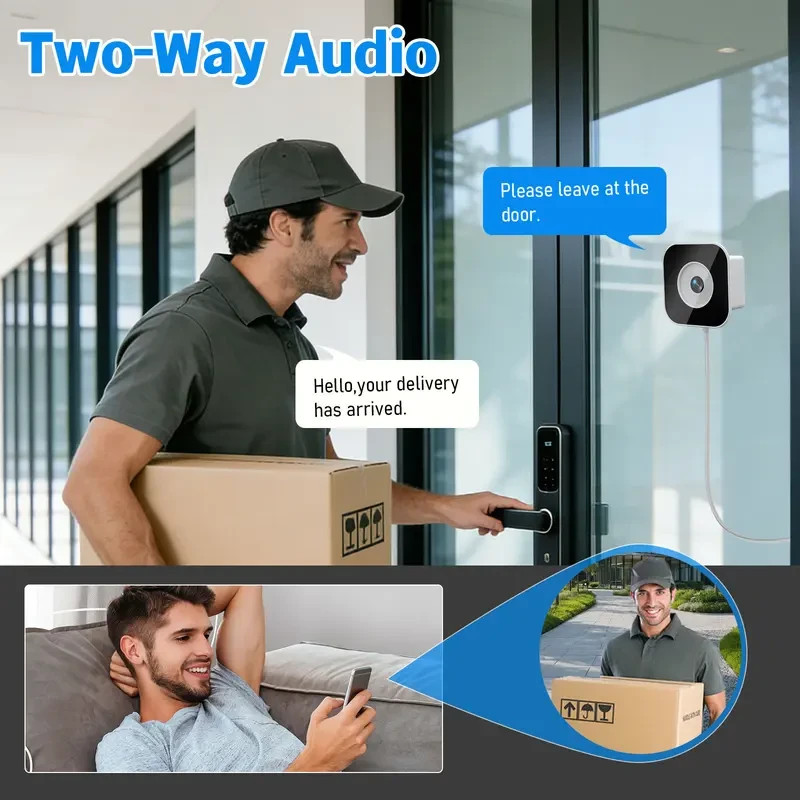 1080P HD Indoor Window Camera Night Vision Motion Alert App Audio No Monthly Fee