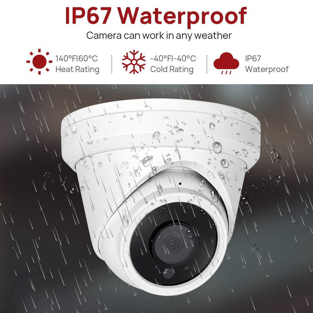 Vikylin 4K 8MP Security IP Camera Turret Home IR 30m MIC POE CCTV NDAA compliant
