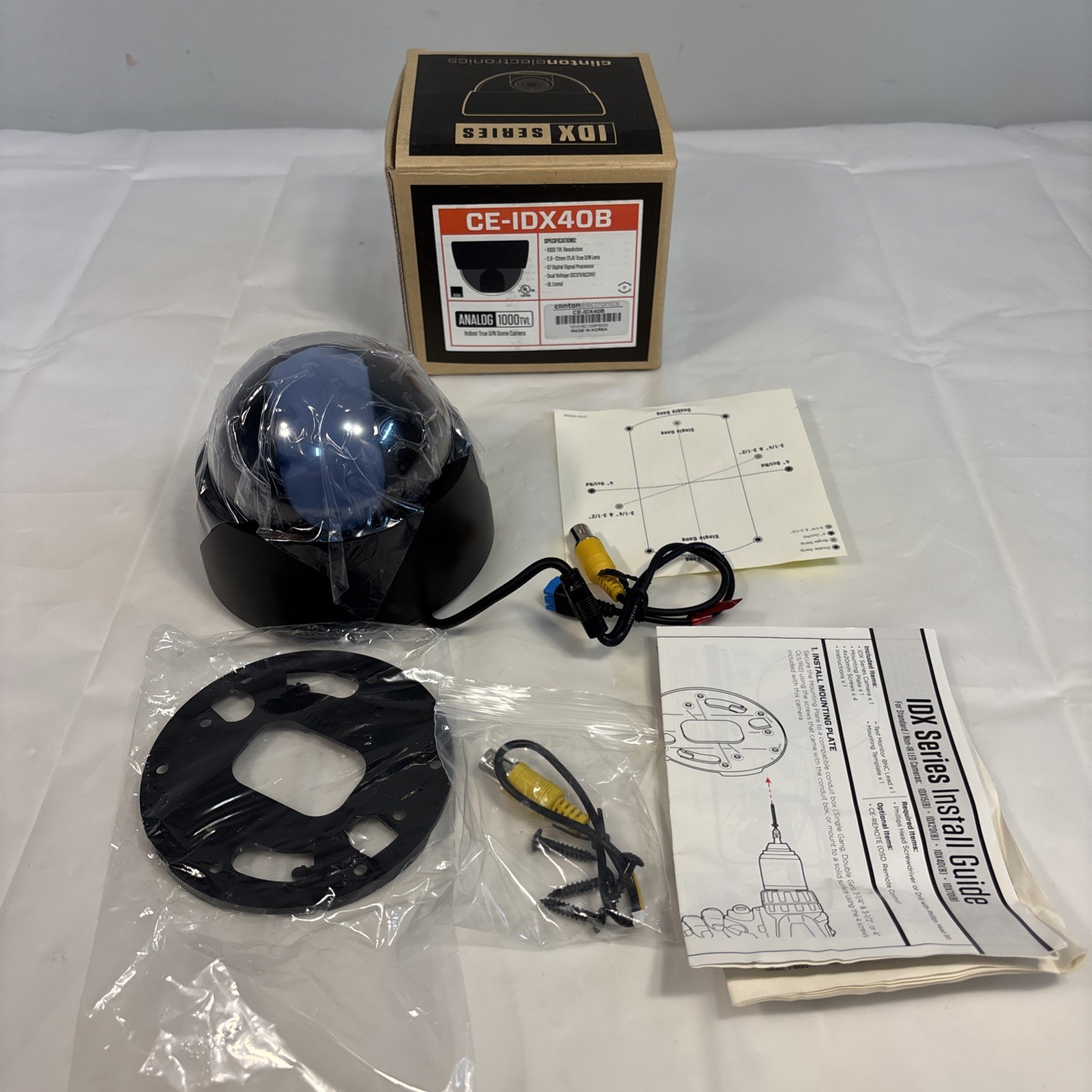 Clinton Electronics CE-IDX40B Indoor True DN Dome Camera Black Analog 1000tvl