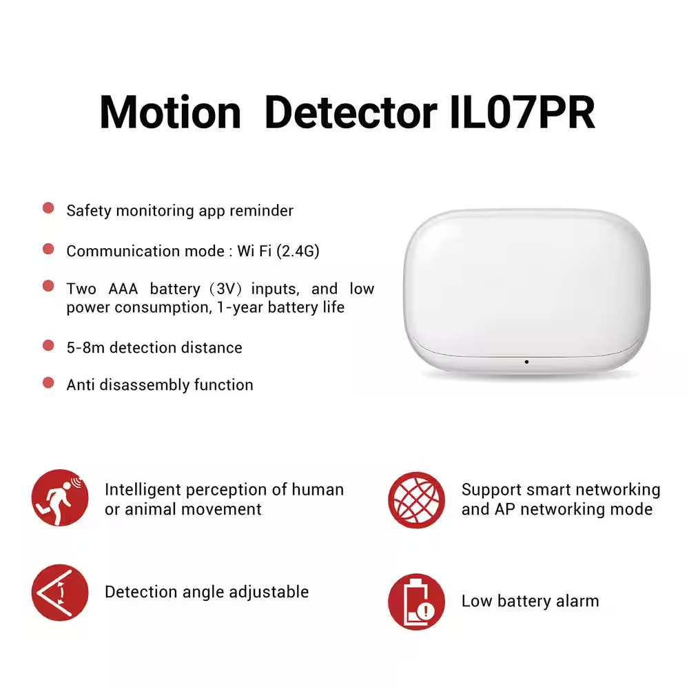 Wifi Pir Motion Sensor, Pyroelectric Infrared Sensor, Tuya Smart App Control (1-