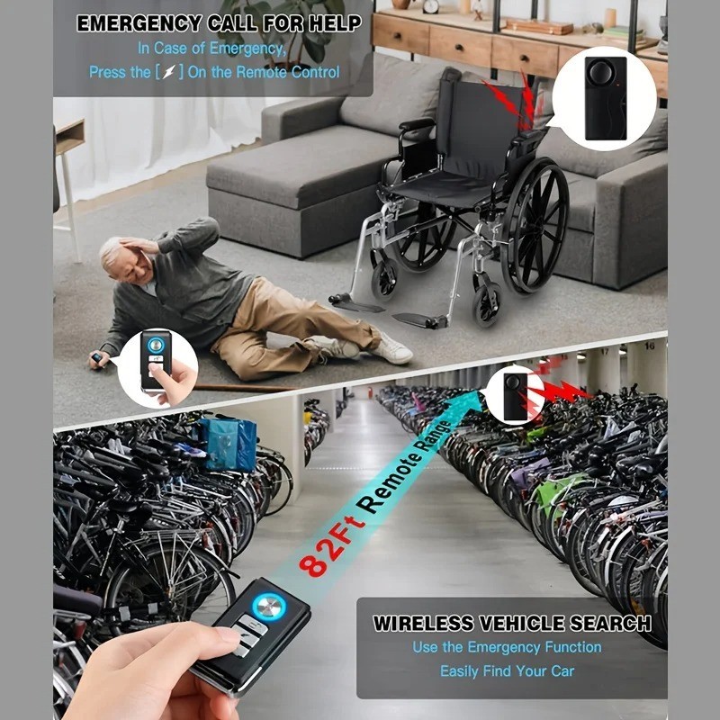 110dB Wireless Vibration Anti-Theft Alarm Remote for Motorcycle Bicycle Car