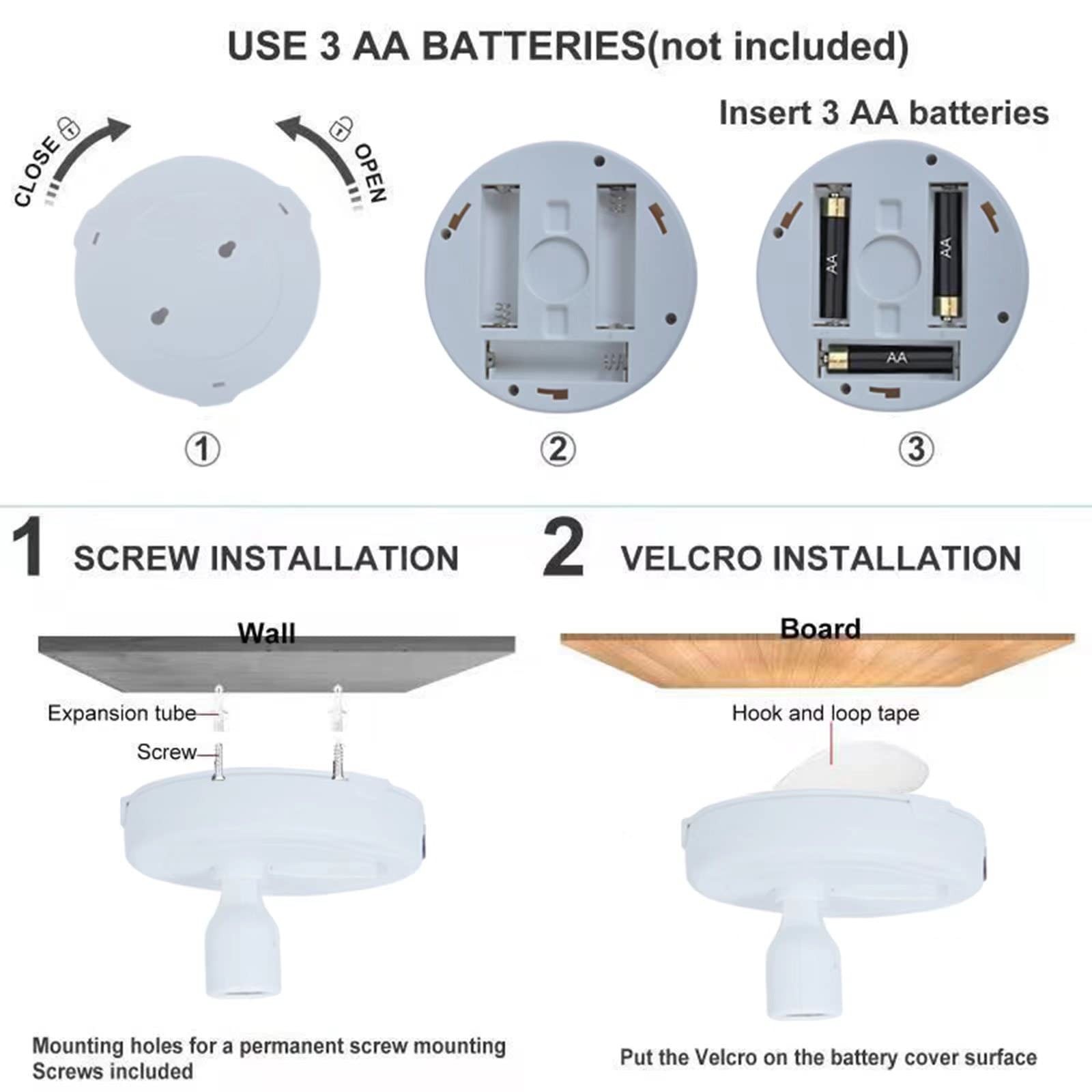 HAMVIDNE Wireless LED Spotlight, Battery Operated Picture 2 Pack, Pure White