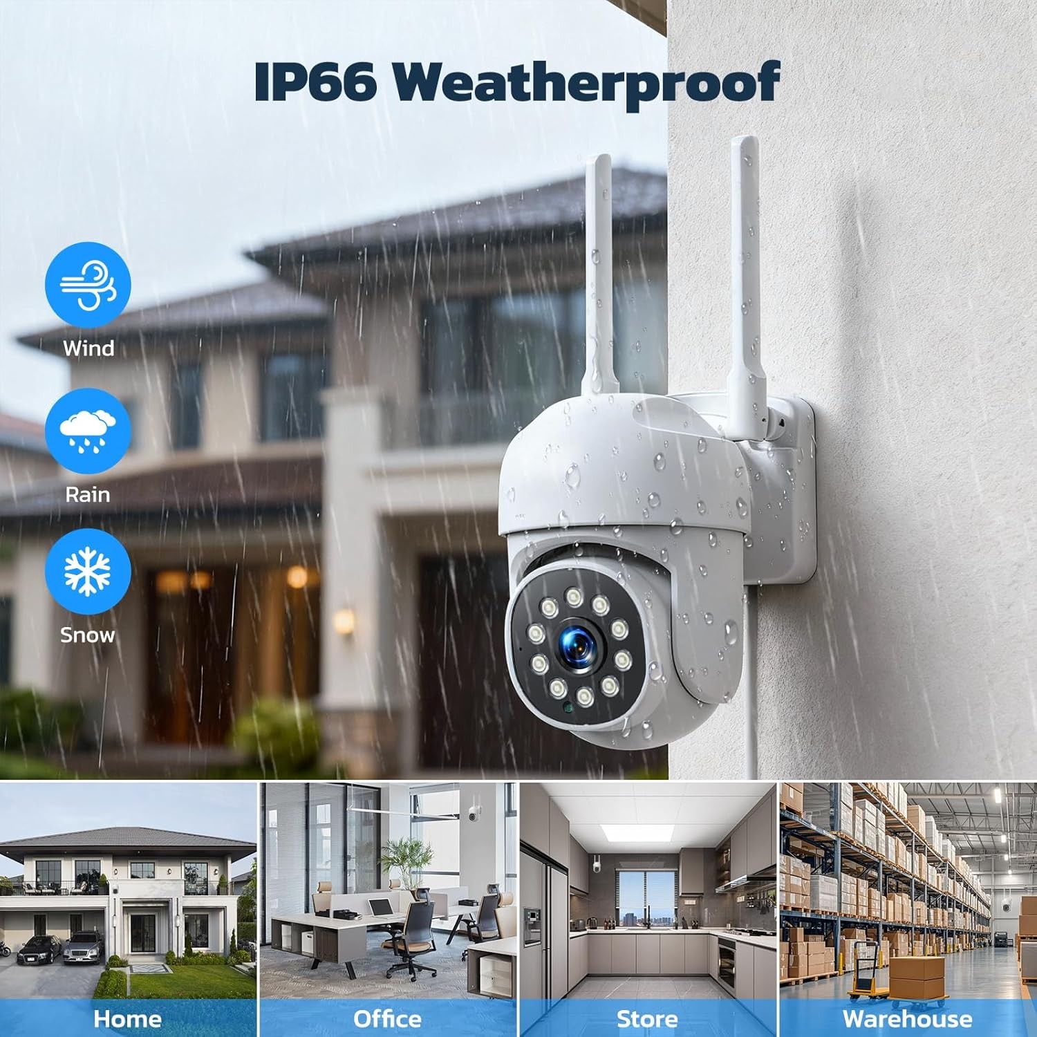 CAMCAMP 2MP Wireless Home Security Camera System WiFi Outdoor PTZ 500GB 10CH NVR