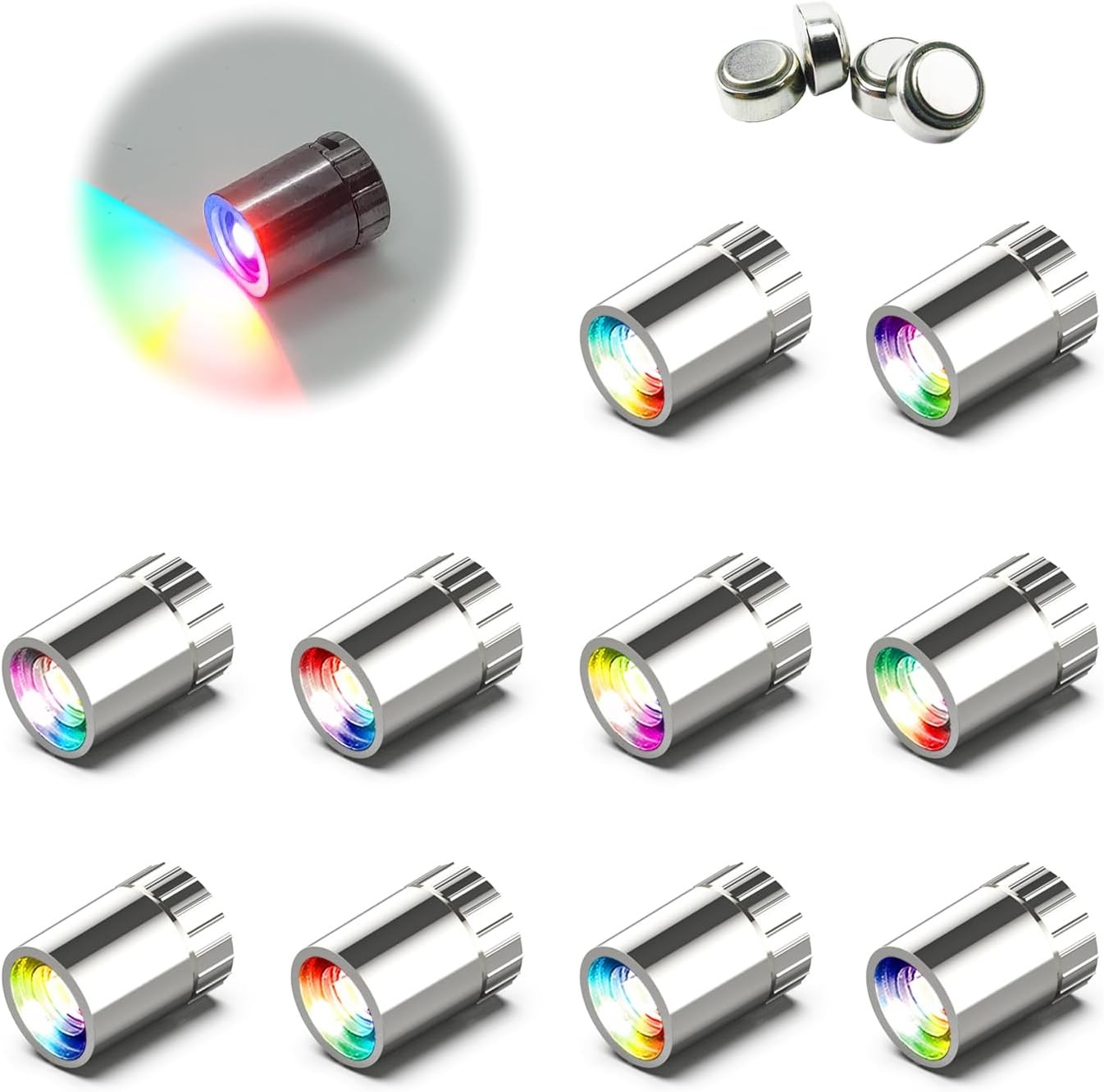10 Pack Small Spotlight Battery Operated LED Lights, Multi-Color Changing