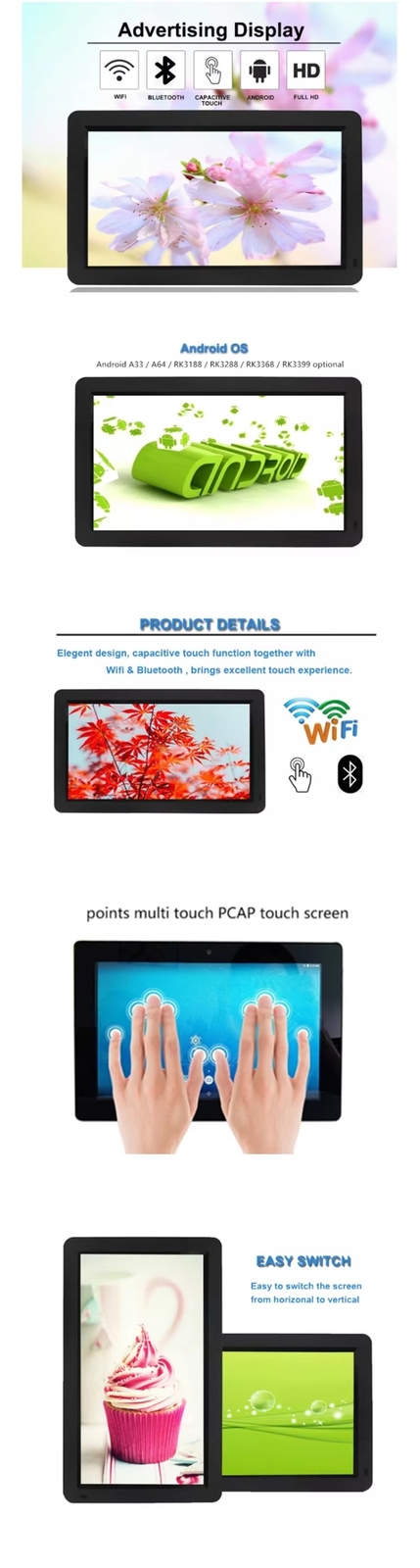 21.5 Inch Android Quad-Core 2.0 GHz Processor Tablet with 16GB Storage WiFi