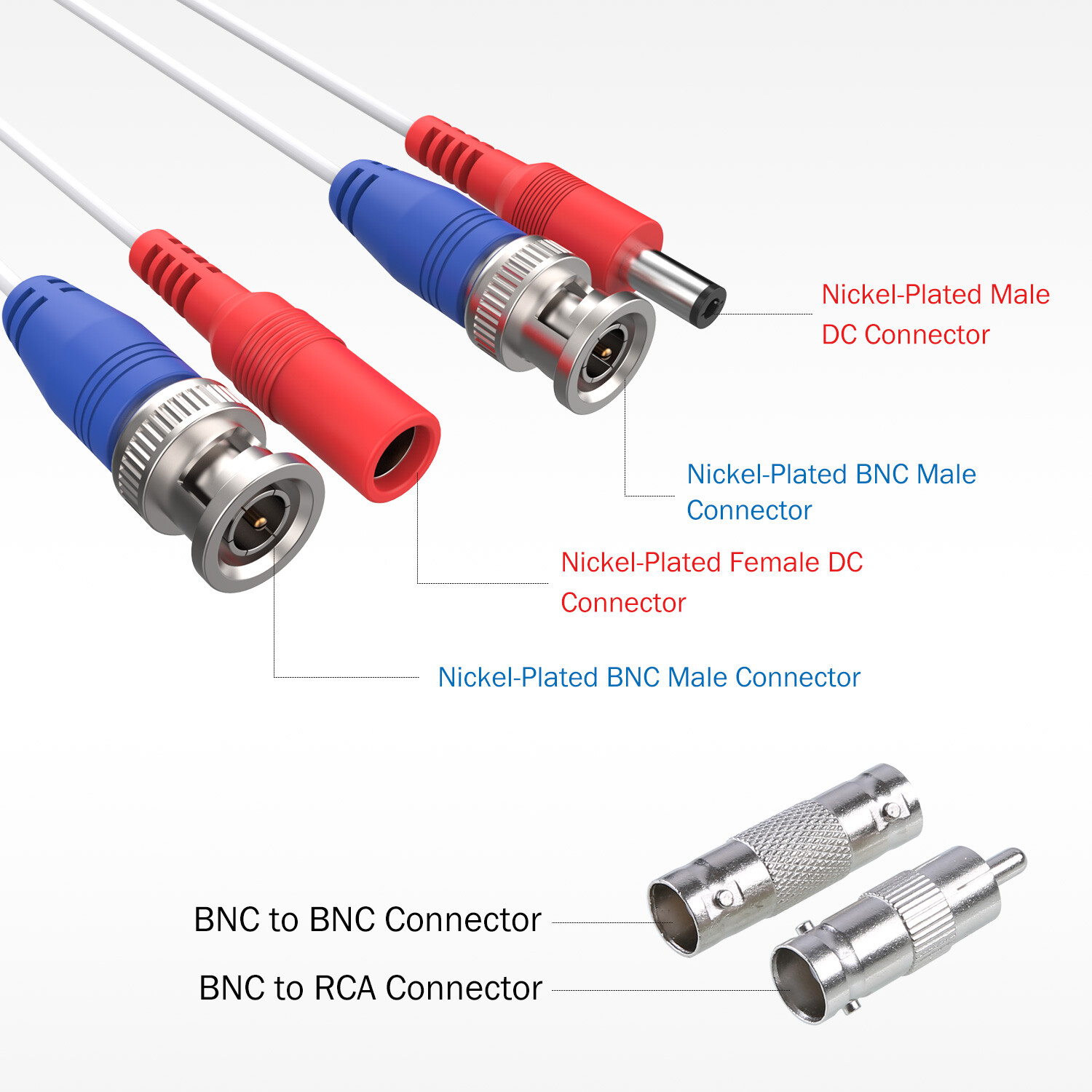 ANNKE 4x 30M 100FT BNC Video DC Power Extension Cable Cord for CCTV DVR Camera