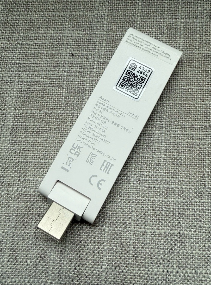 Aqara Smart Hub E1 (2.4 GHz Wi-Fi Required), Powered by USB-A, ZigBee 3.0 (3A)