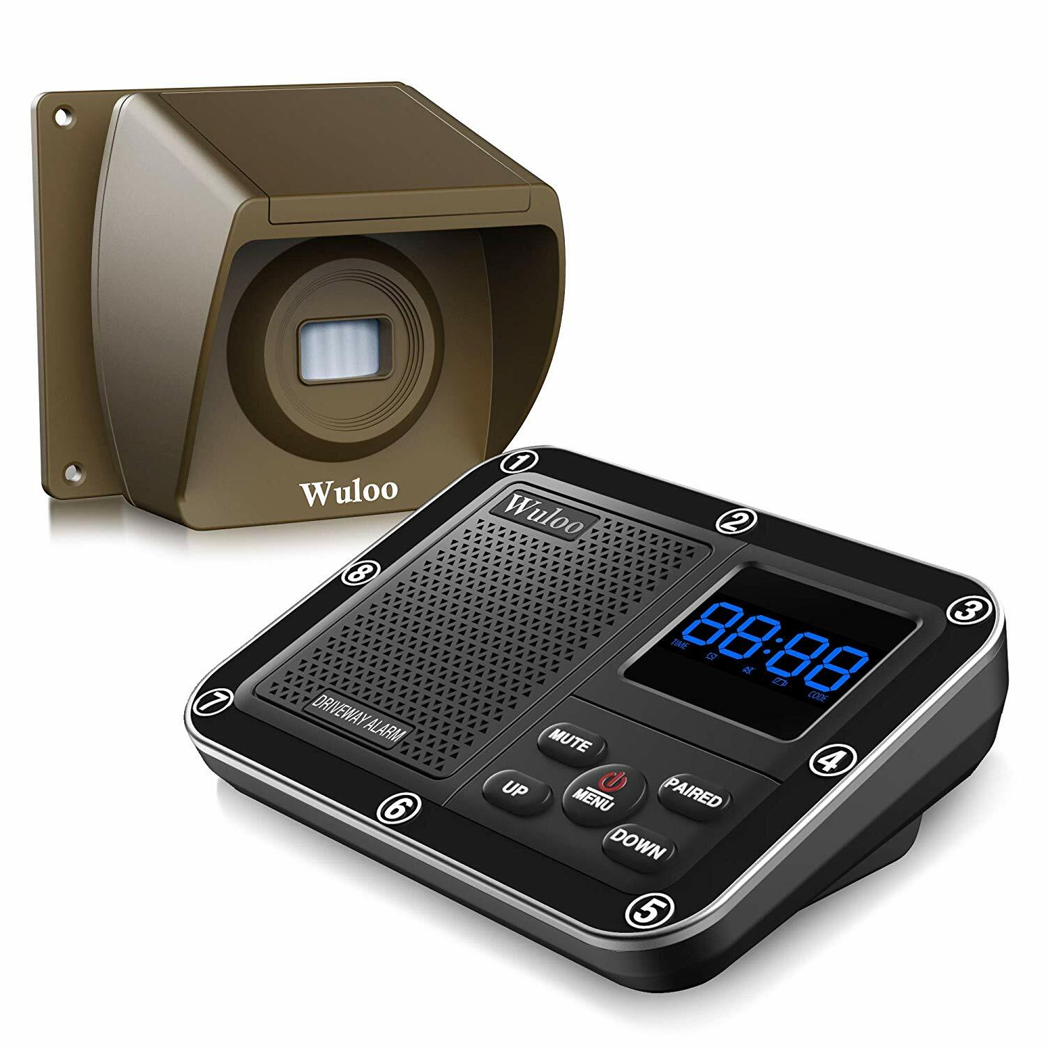 Wuloo Home Yard Gate Driveway Alert Wireless Outdoor Motion Sensors Alarm System