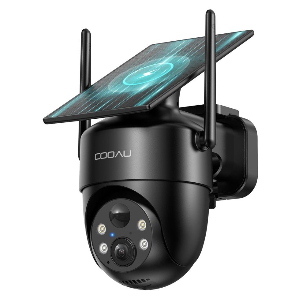 COOAU 2K 360° Solar Security Cameras Wireless Outdoor, AI smart Detection,IP66