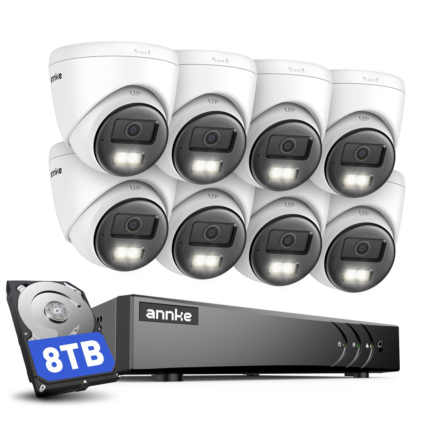 ANNKE 8CH DVR 3K Two Way Audio Security Camera System Color Night Vision AI