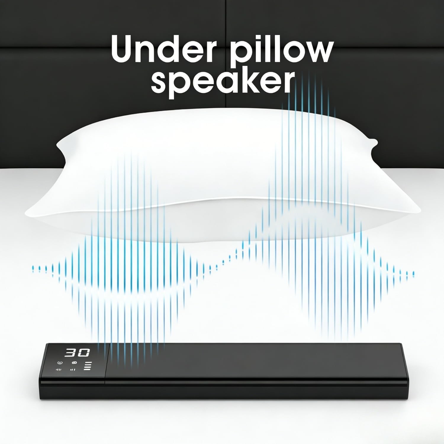 Pillow Speaker for Sleeping, Bone Conduction Under Black