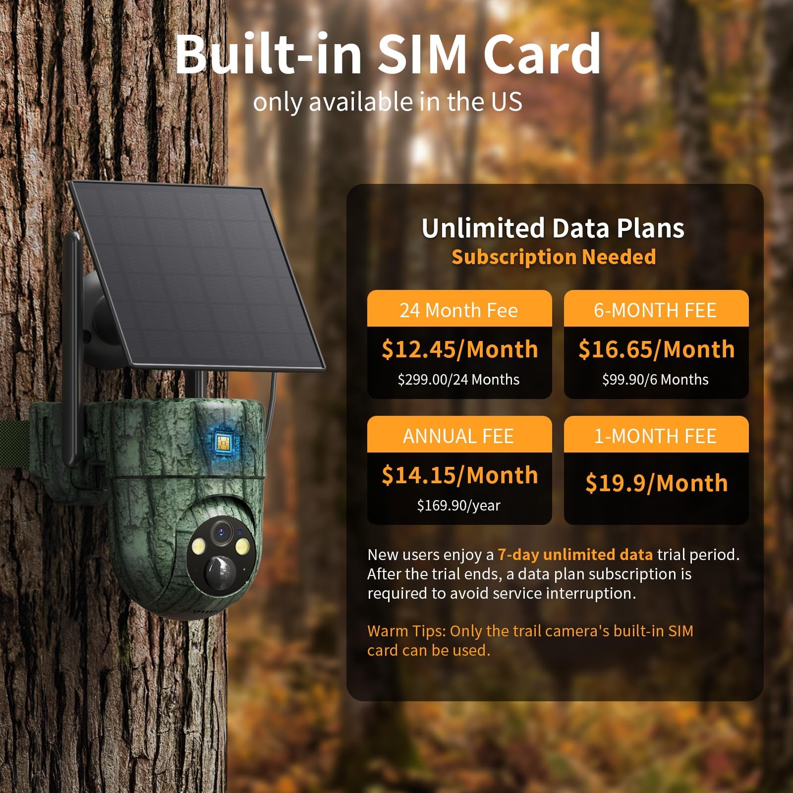 SEHMUA 4G LTE Cellular Trail/Game Camera with Unlimited Data Plan Live Streaming