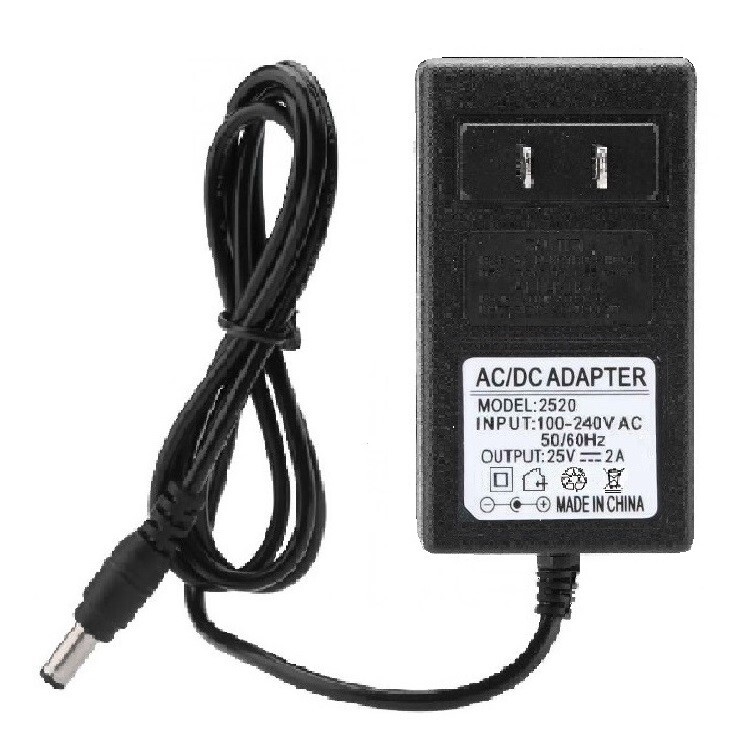 25V 2A AC Adapter DC Power Supply Charger Cord 5.5×2.1mm with 2 DC Plug Tips