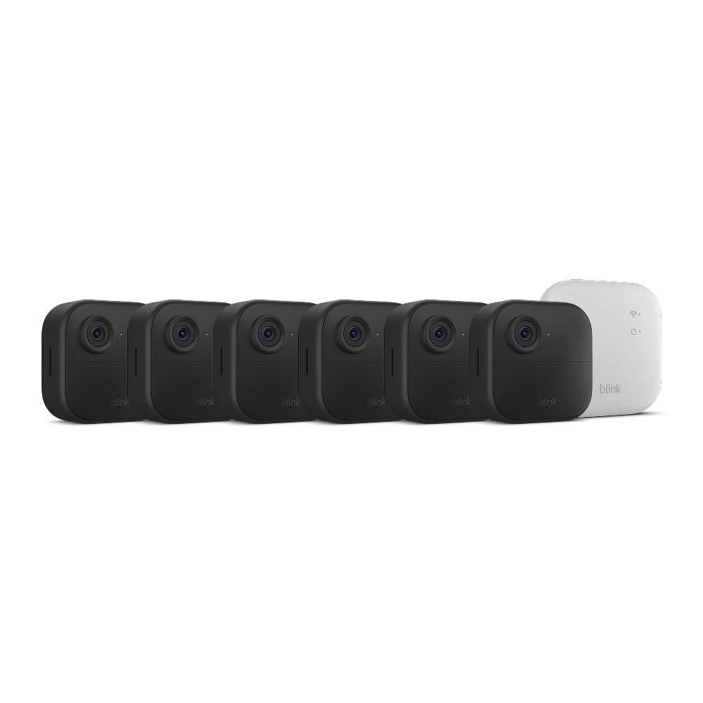 Blink Outdoor 4 XR 6 Pack Security Cameras Black
