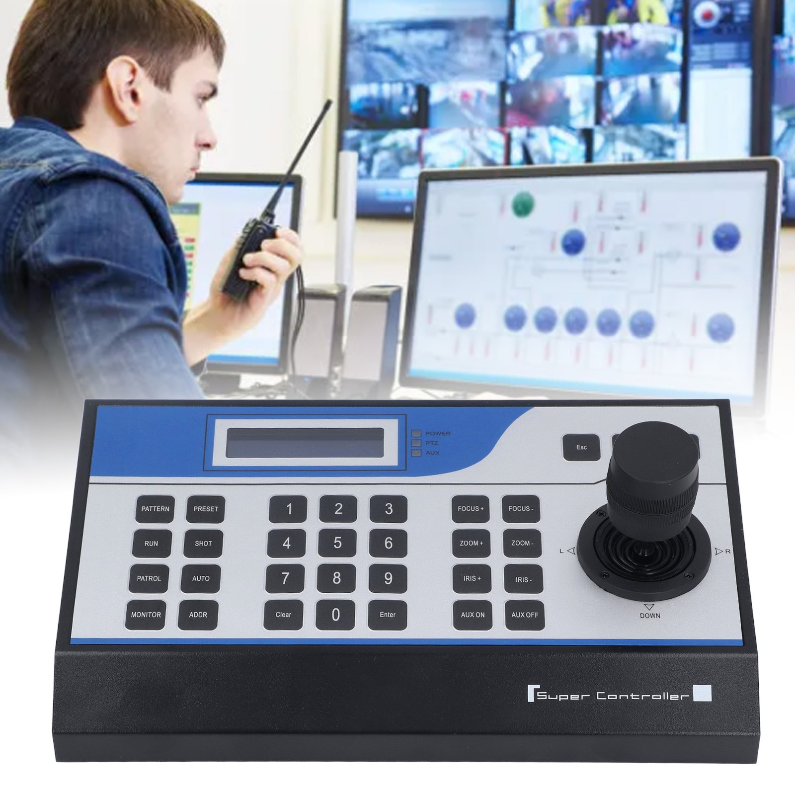3D Camera PTZ Controller ABS Mini Analog PTZ Dome Camera Keyboard For Bank