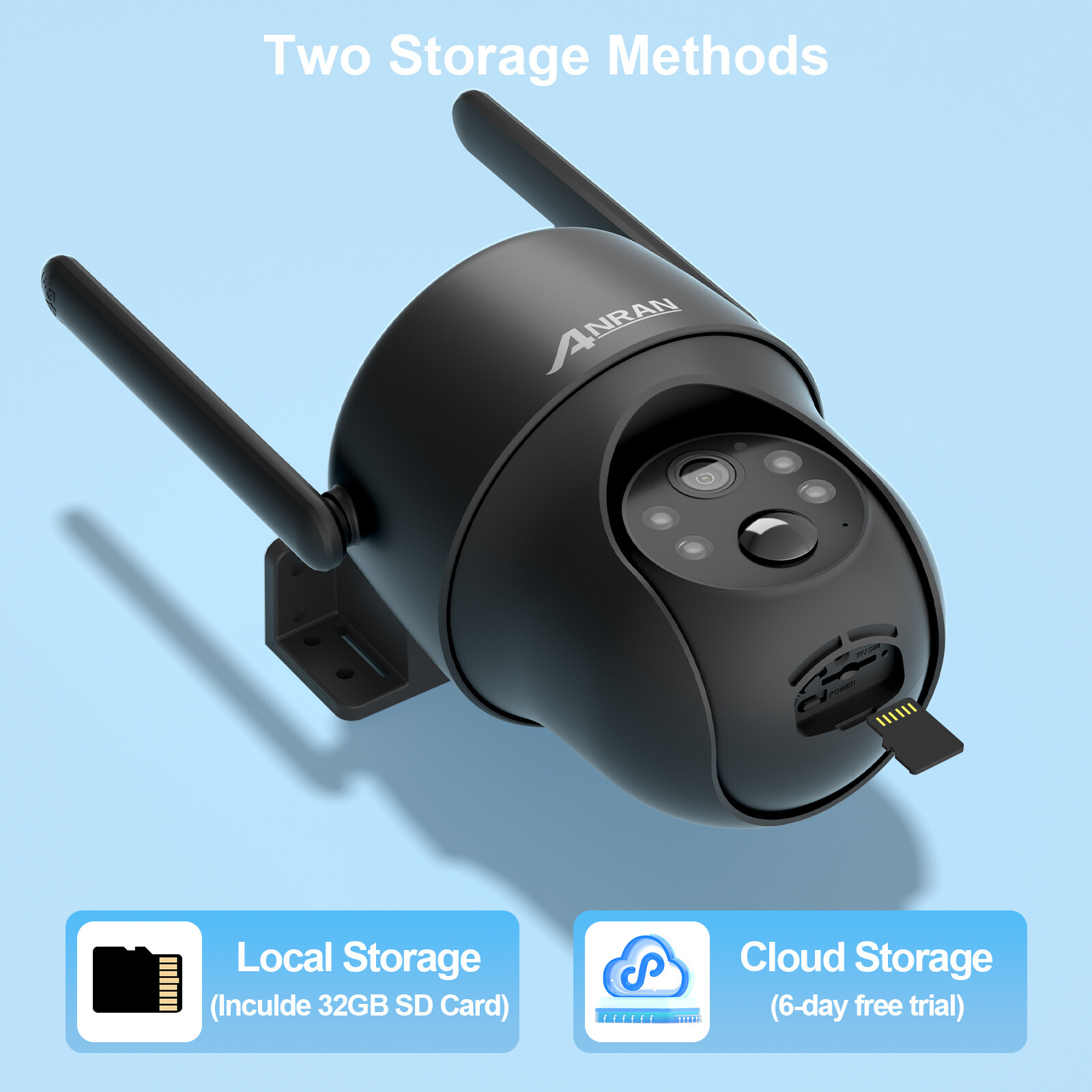 ANRAN 4G LTE Cellular Security Camera Solar Powered Wireless Outdoor w/ SIM Card