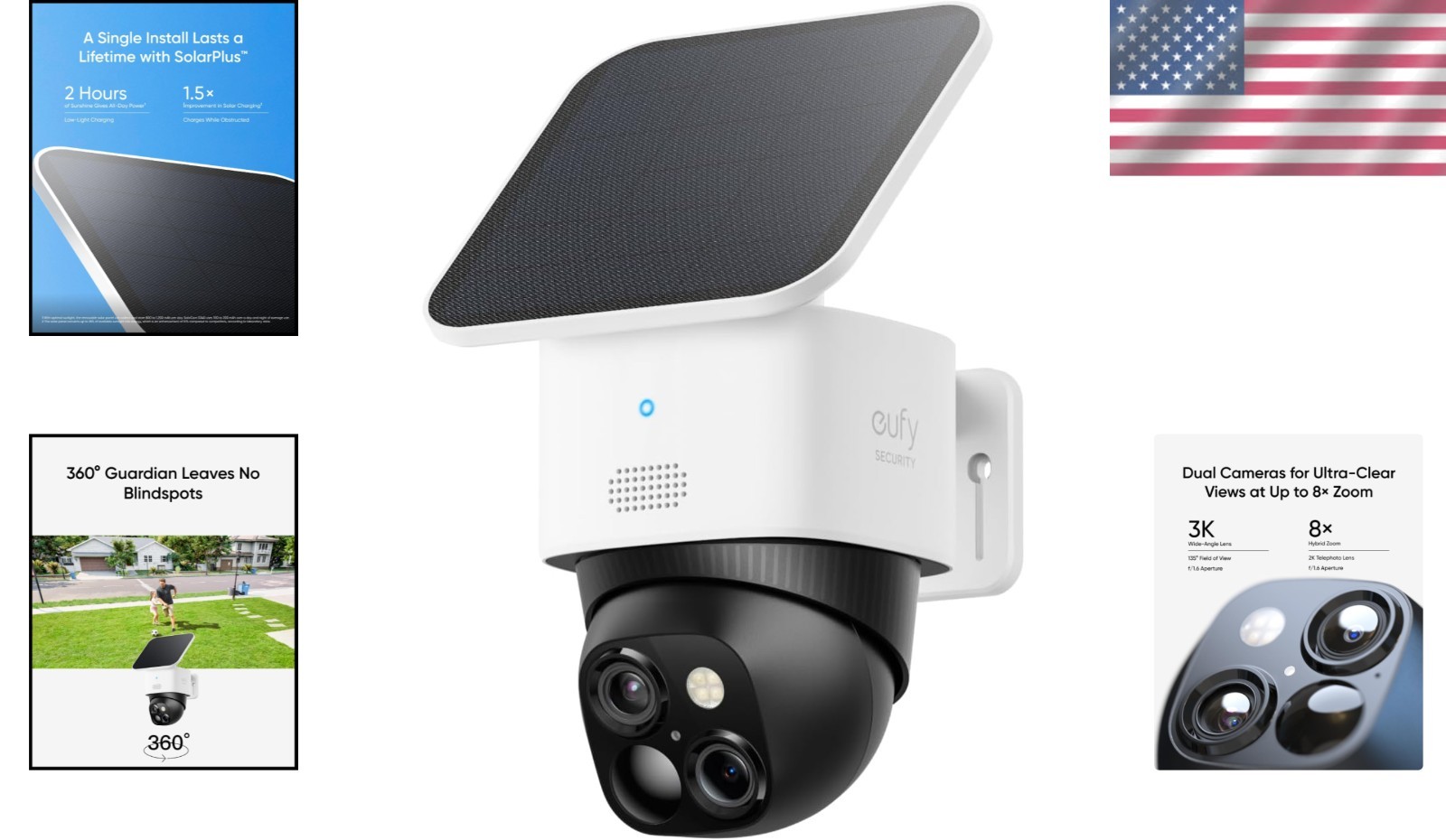 No Blind Spots with Solar-Powered 3K Dual Camera – Effortless Setup & Control