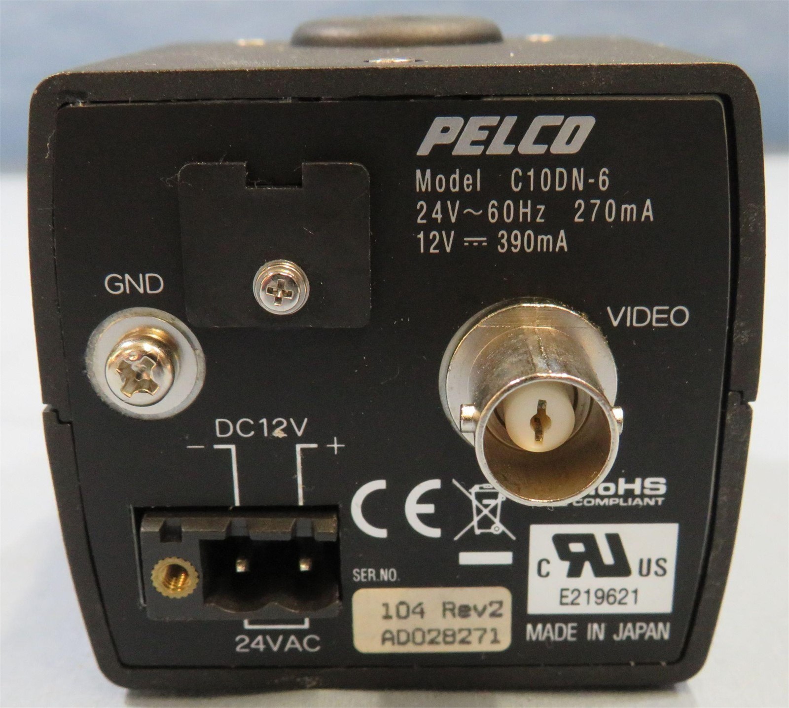 Pelco C10DN-6 Day/Night CCD Camera 3-8.5 mm Lens. Guaranteed!