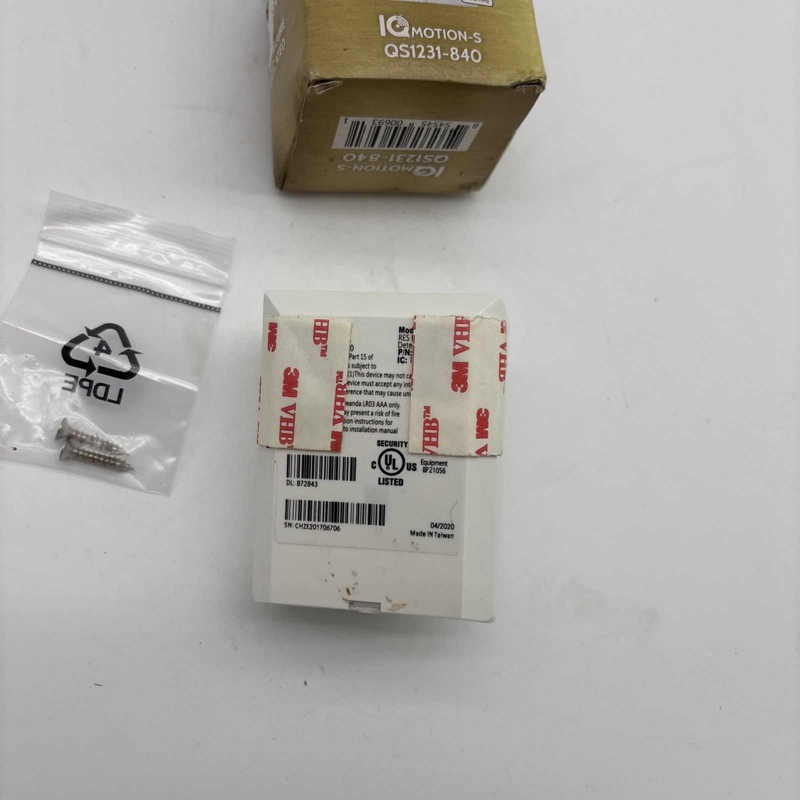 Brand New Qolsys QS1231-840 IQ Wireless PIR Motion Sensor, Interlogix Compatible
