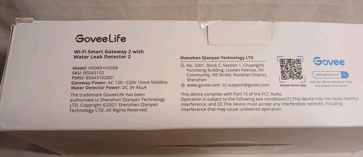 NEW OPEN GoveeLife Wi-Fi Smart Gateway 2 with Water Leak Detector 2 (1+6 Pack)