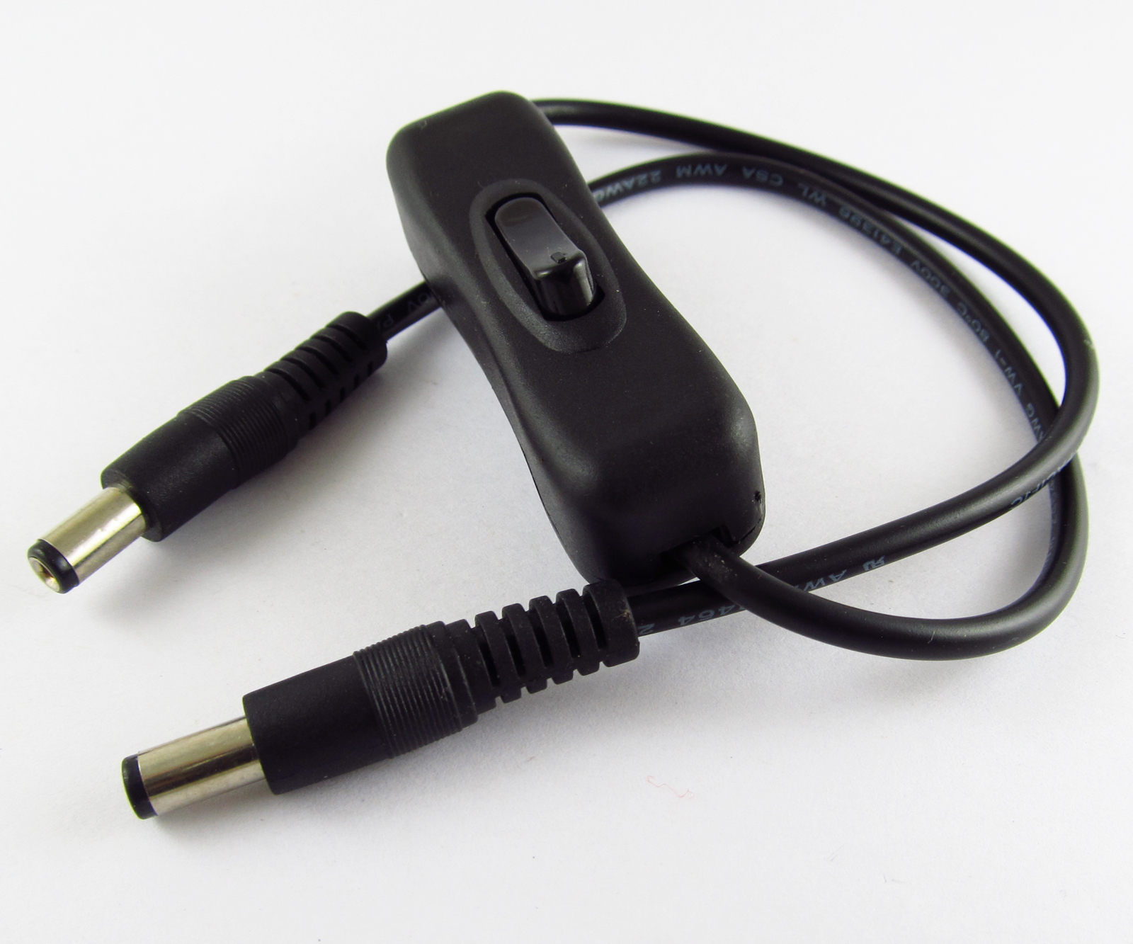 1pc 50cm 2.1×5.5mm 2.1mm Male to Male DC Power Extend Cable With On/Off Switch