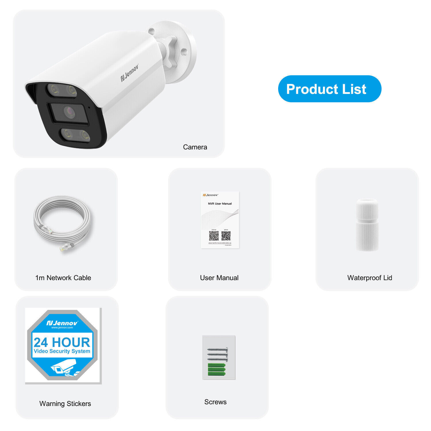 JENNOV 4K Smart Security Camera 8MP Outdoor Human Detection Night IP66 ONVIF