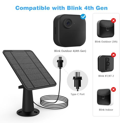 4 Pack 6W Solar Panel for Blink Outdoor 4（4th Gen Camera Solar Panel Charger