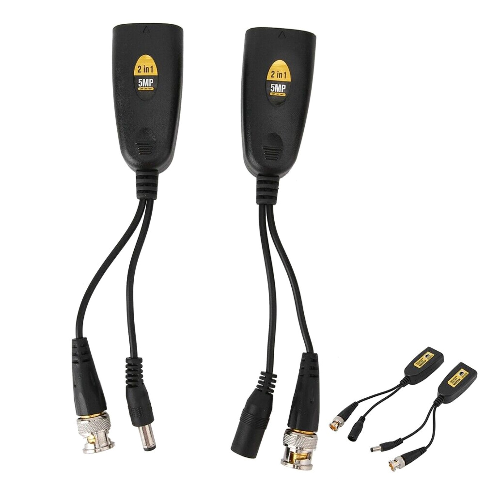 1 Pair Thunder-Proof Level 3 BNC To POE Adapter Balun Connector For Surveillance