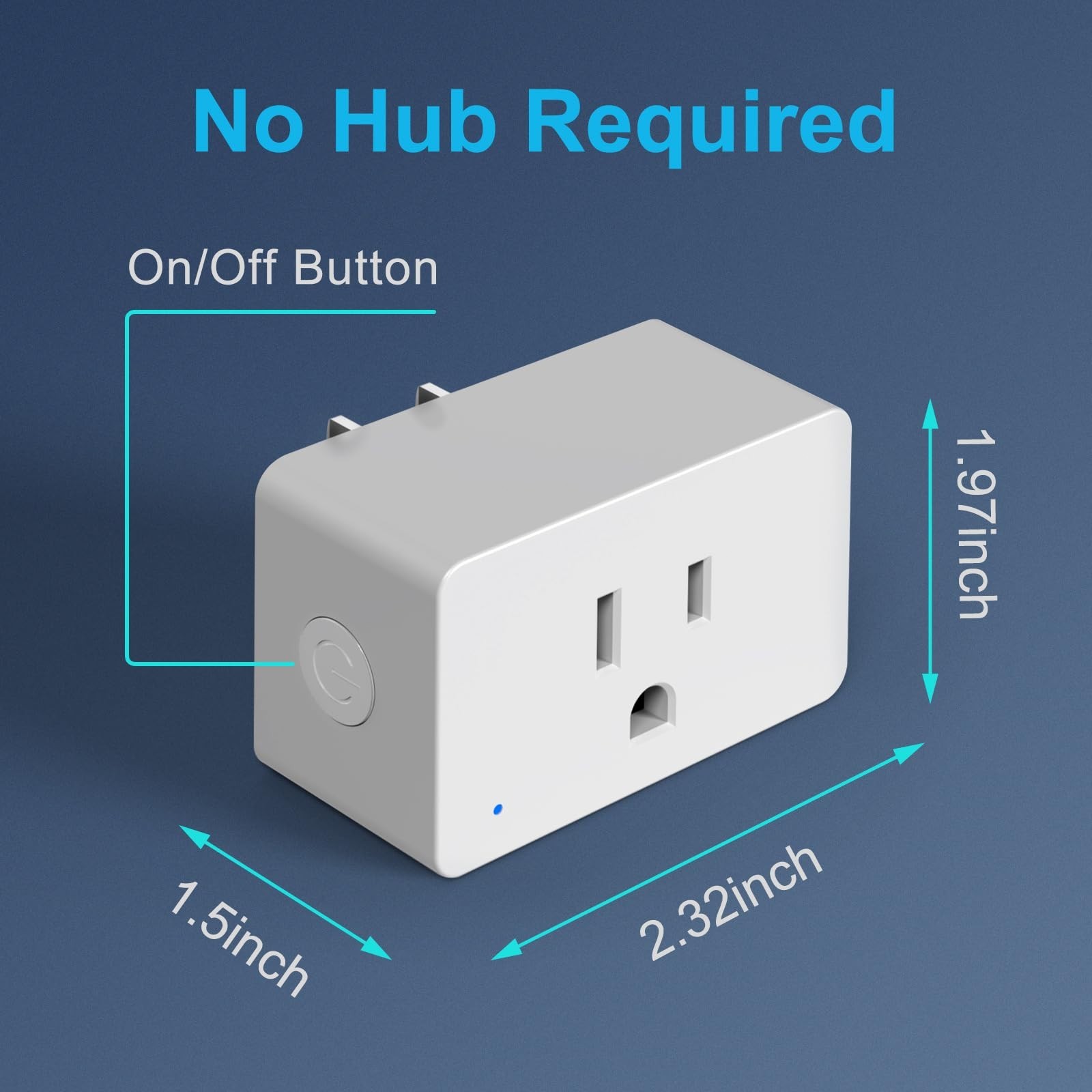 2PACK WiFi Smart Plug Socket Works with Alexa Google Home 1800W US Smart Outlet