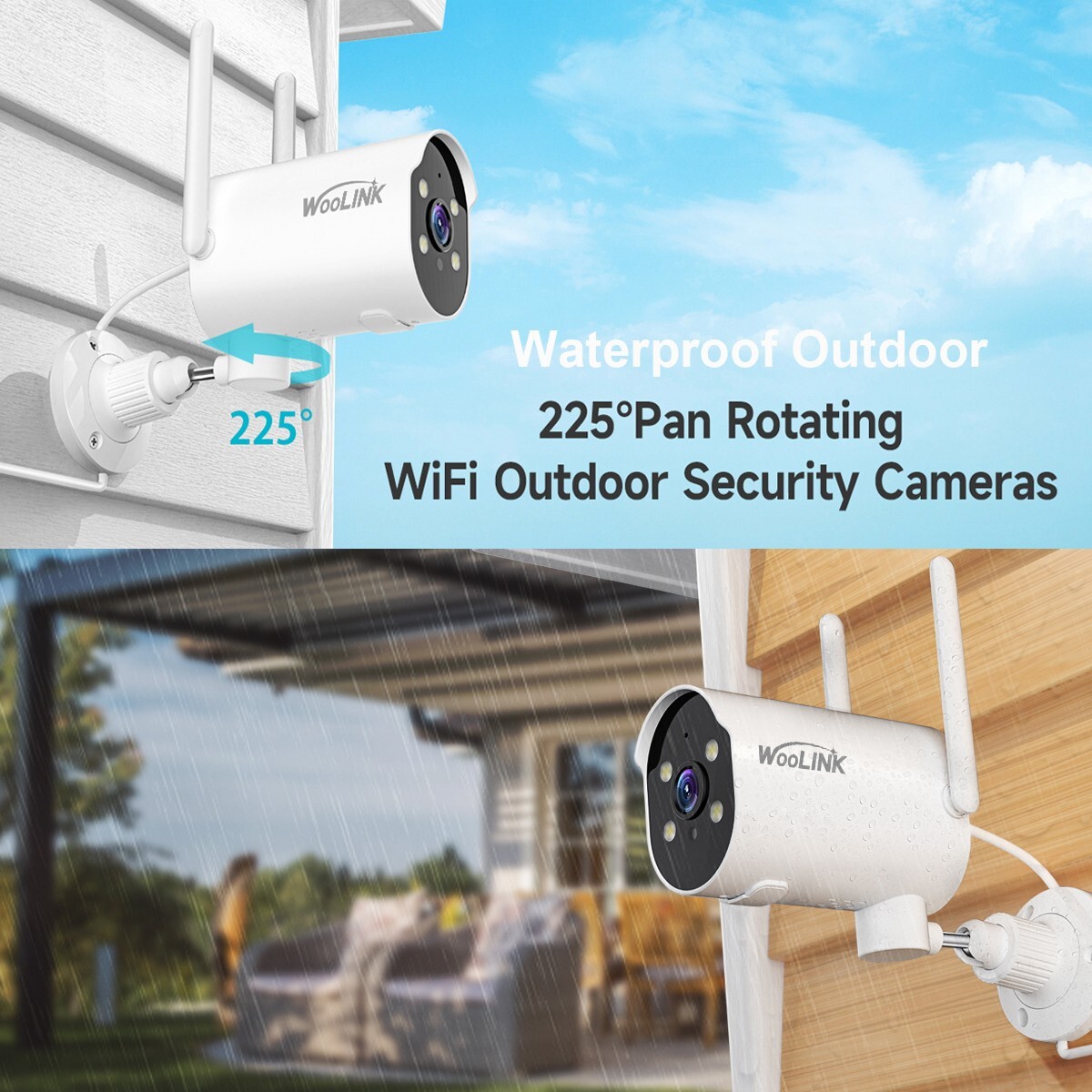 2PK Solar Camera 2K Outdoor Wireless WiFi Solar Battery Powered Security Camera