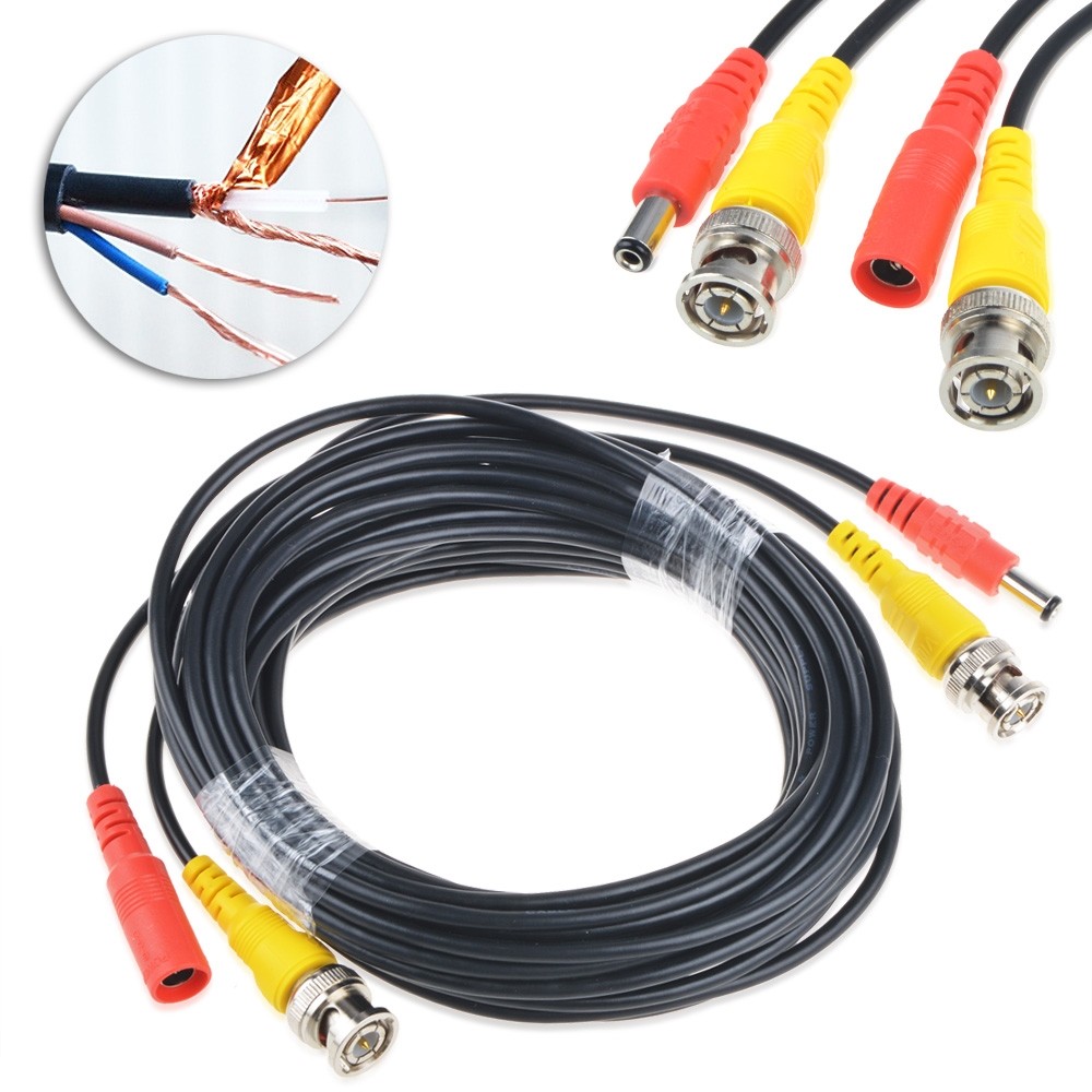 65ft Video and Power BNC Cable Cord for CCTV Security Cameras Defender Cameras