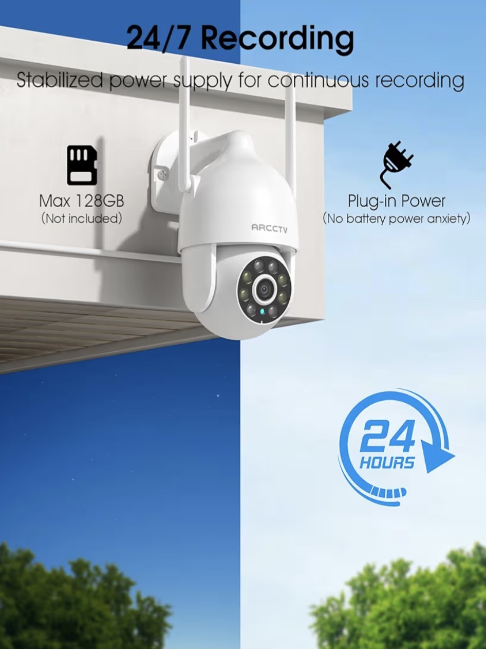 WiFi6 Security Camera 360° PTZ Wireless 3MP 2.4G/5G WIFI Audio Color Night Visio