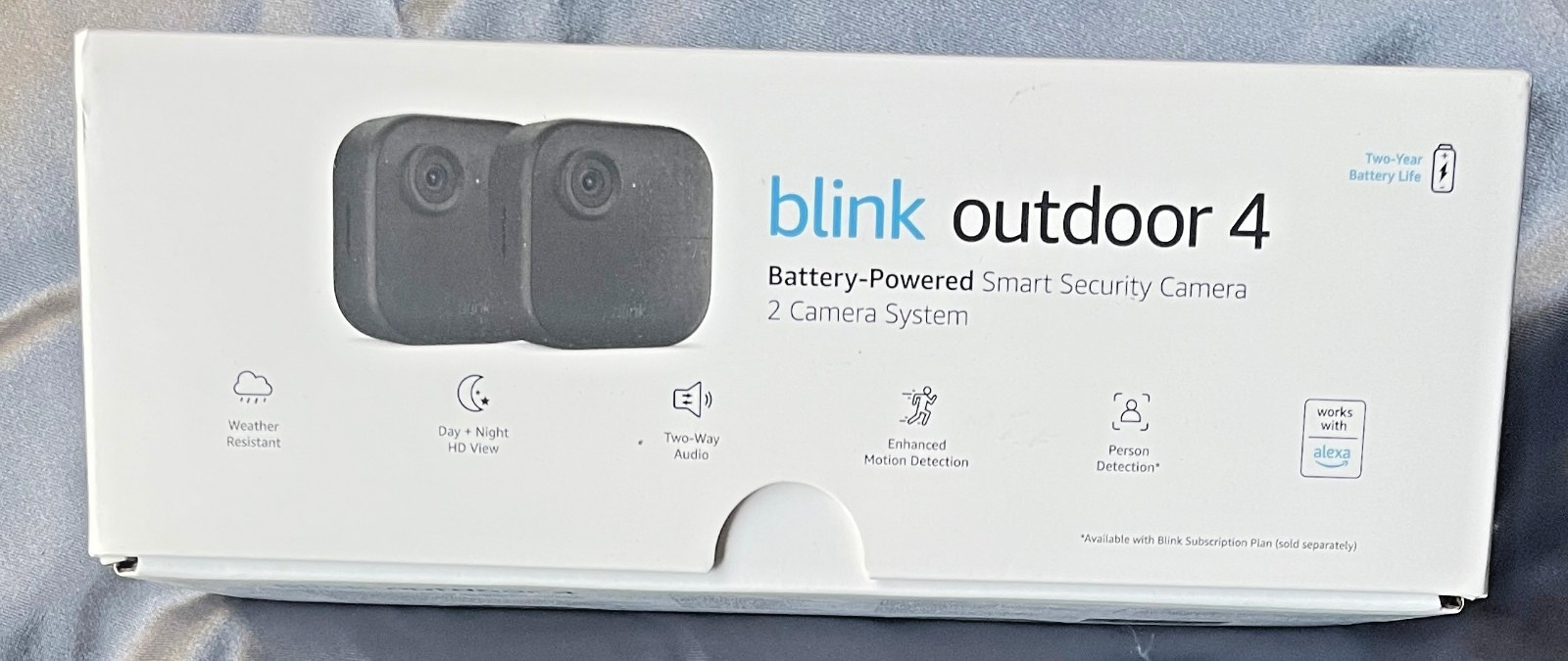 Blink Outdoor 4 (4th Gen) 2 Camera – Black (B0B1N6B8QT) NEW