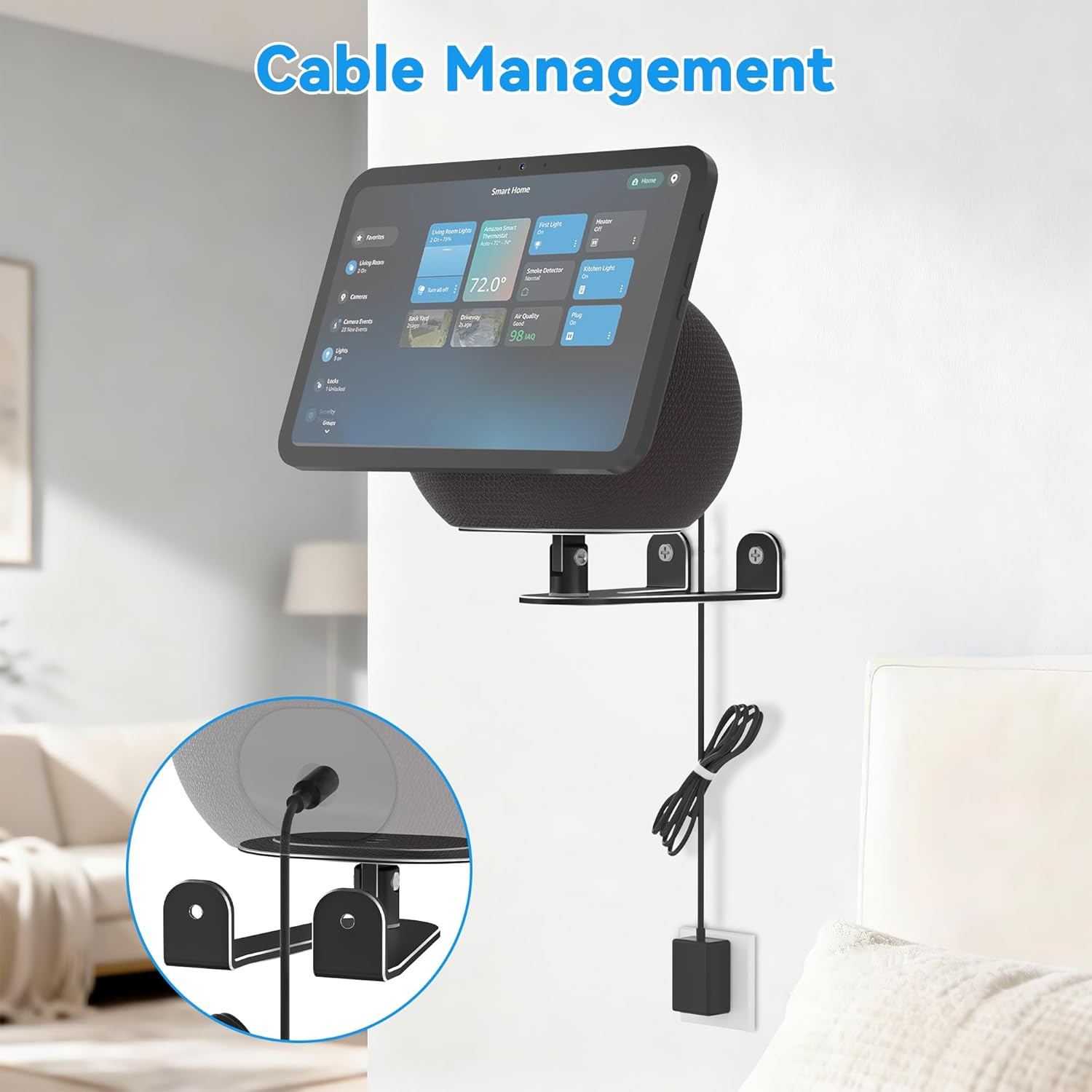 Wall Mount for Echo Show 8 & Echo Show 11 (2025 Release), Adjustable Tilt and Sw