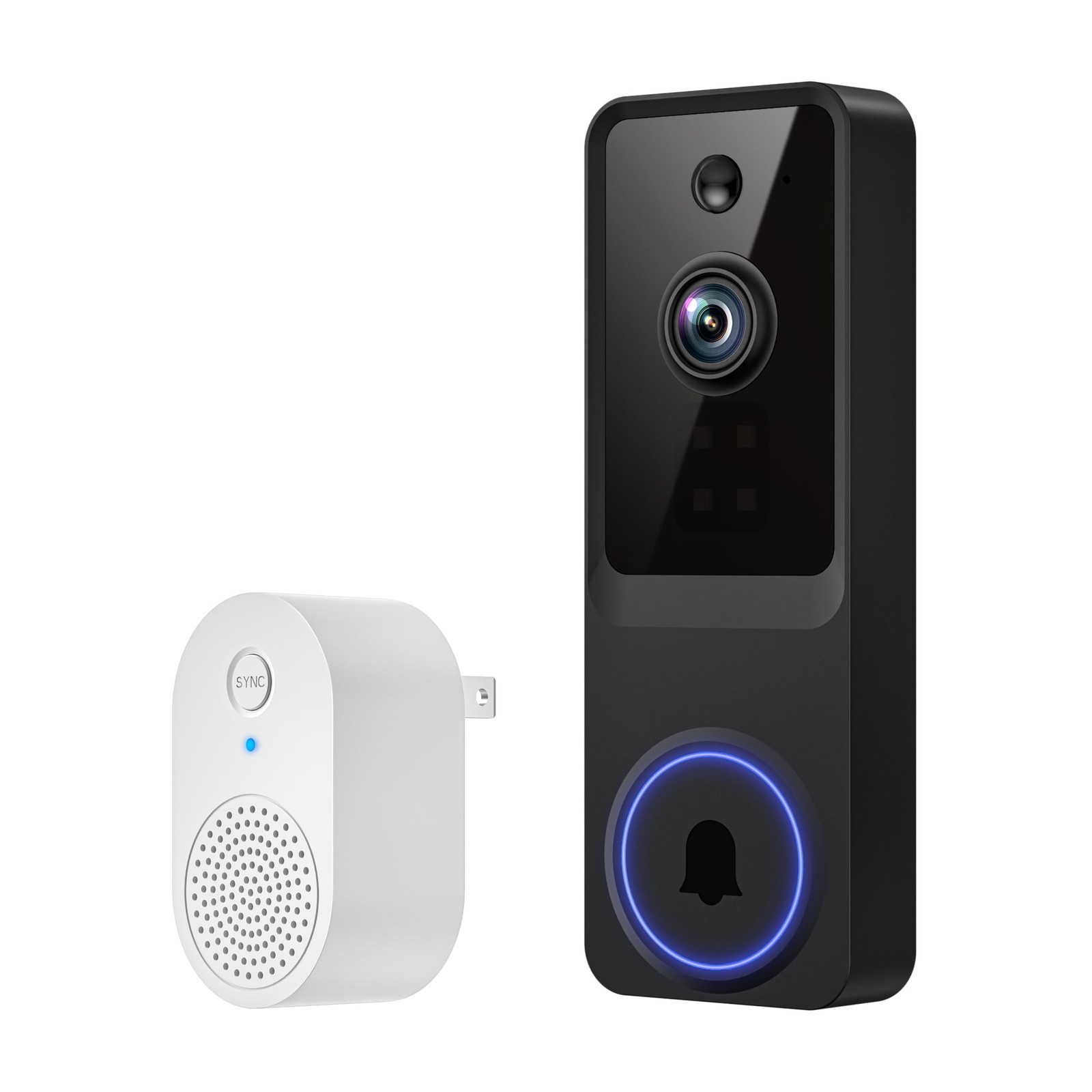 SoraNari Wireless Video Doorbell Camera,1080P FHD, Motion Detection, Black