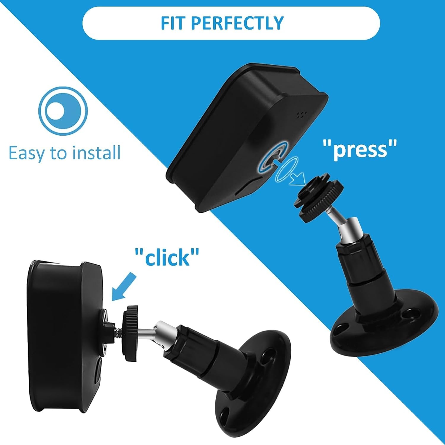 Blink Outdoor Camera Mount 360 Degree Wall Mount Bracket Black 3 Pack