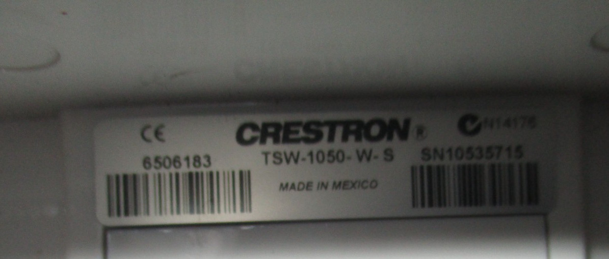 Crestron Touch Screen Panel White 10″ TSW-1050-W-S | No Bracket